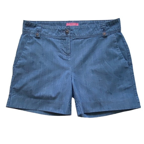 Isaac Mizrahi Pants - Isaac Mizrahi New York Tailored Shorts Indigo Chambray Size 4 Blue 100% Cotton